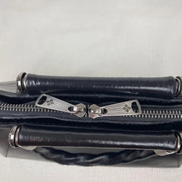 Patricia Nash Holland Top-Handle Black Leather Satchel/Crossbody P155106 EUC - Picture 4 of 16